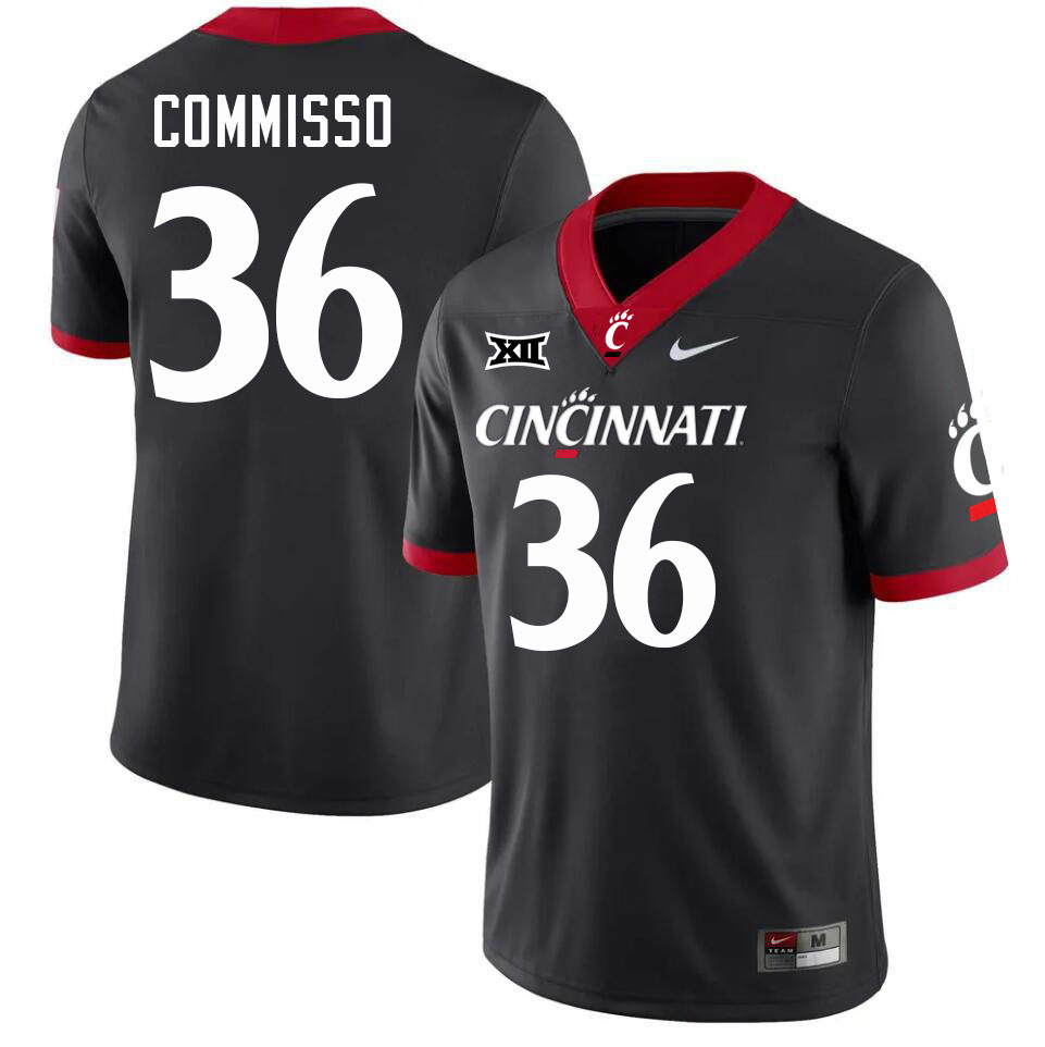 Cincinnati Bearcats #36 Christian Commisso College Football Jerseys Stitched-Black